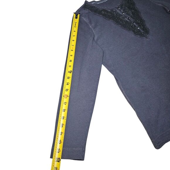 Eddie Bauer Womens size XL Thermal Henley Top Lace/Button Neckline Waffle Y2K - Picture 11 of 11